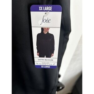 Joie Ladies Satin Blouse Size XXLarge XXL Black NWT $98 Retail Office BxJJ